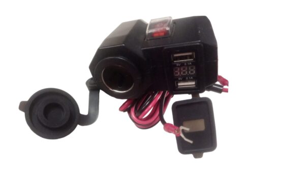 Cargador Doble Puerto Usb Voltimetro Encendedor