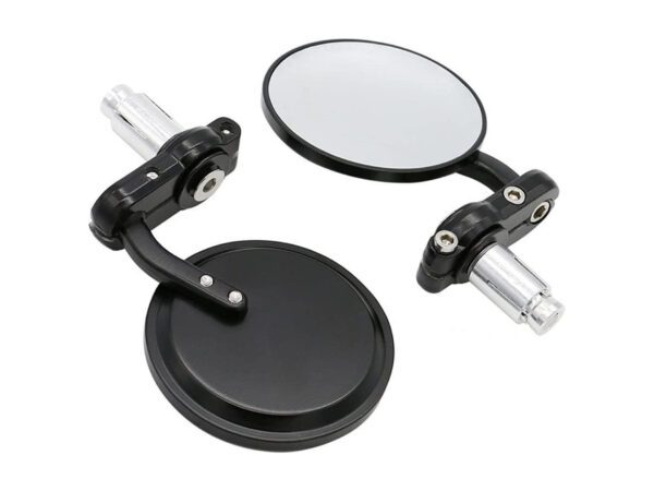 Par Espejos Lujo Cafe Racer Planos Redondos Moto Universal