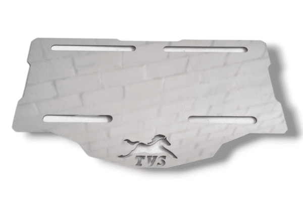 Portaplacas Moto TVS Acero Inoxidable Lujo Emblema