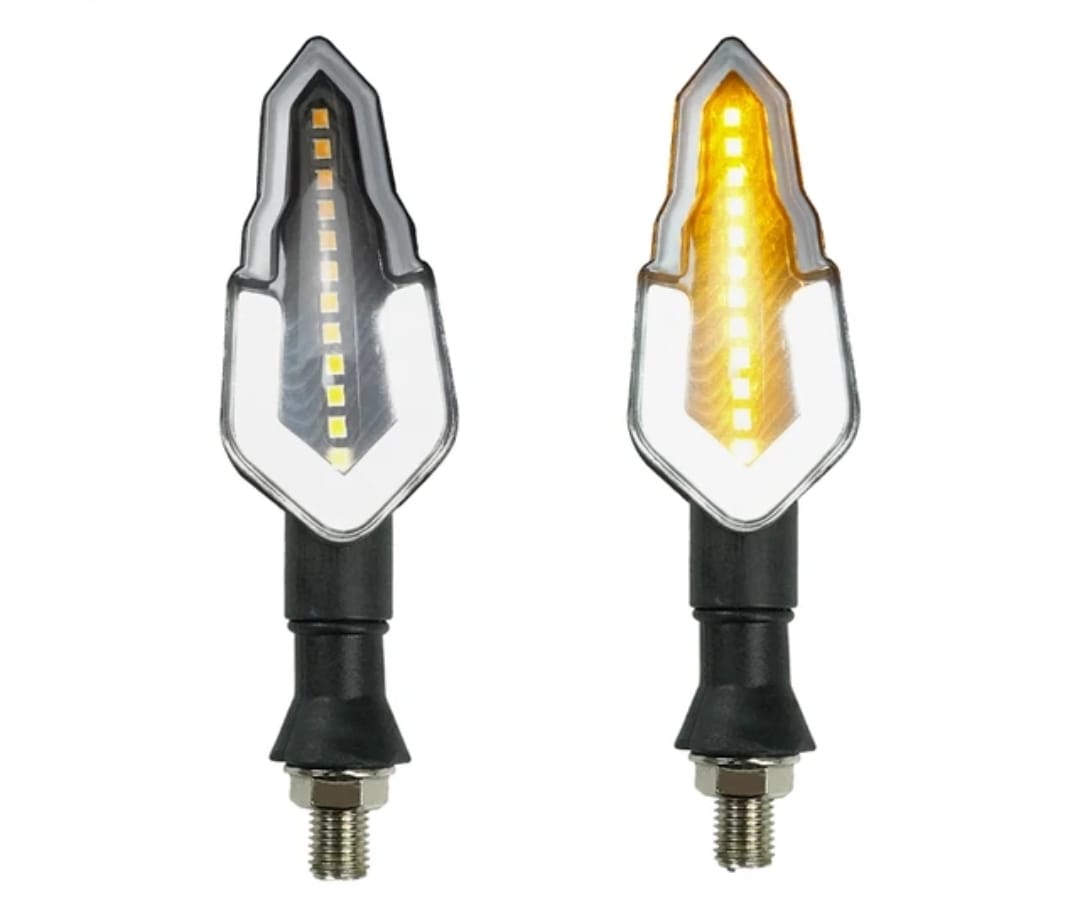 1 Par Direccionales Led Moto lujo modelo 4 amarillo blanco