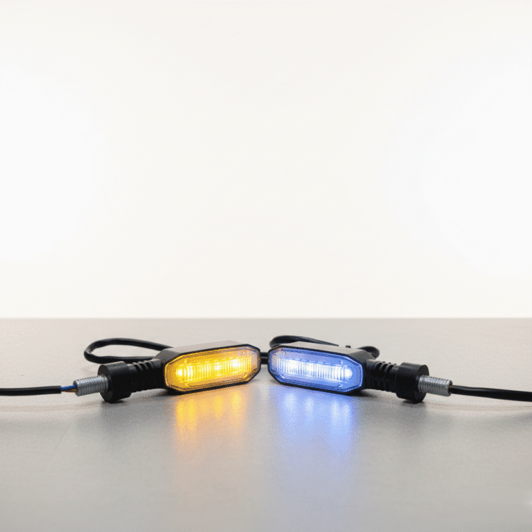 1 Par Direccionales Led Moto Lujo Modelo 6 Amarillo-azul