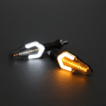 1 Par Direccionales Led Moto lujo modelo 4 amarillo blanco