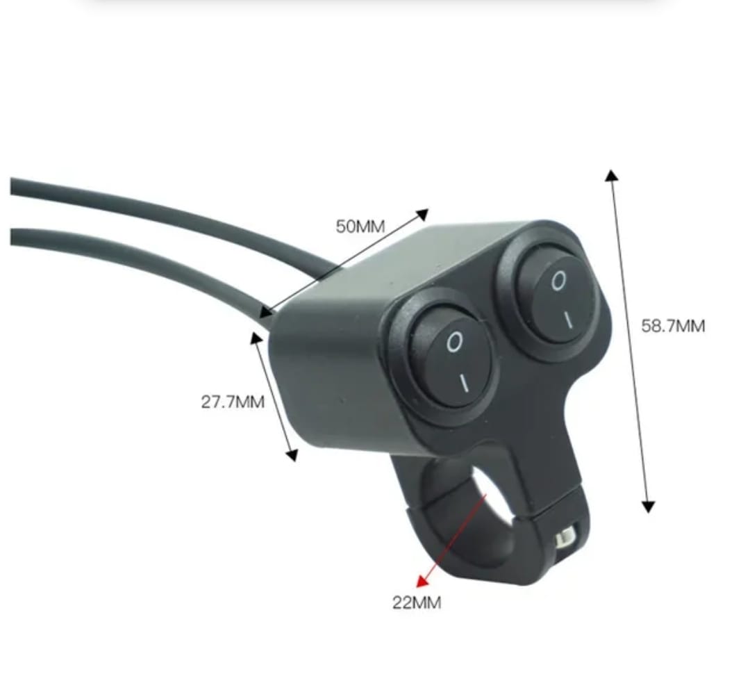 Suiche - Switch Luces Doble Base Metalica Sin Luz Universal