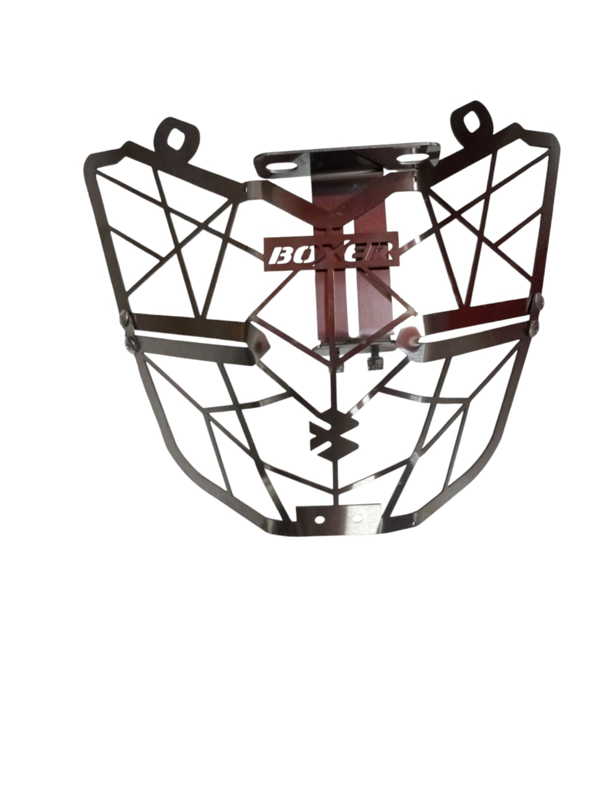 PROTECTOR DE FAROLA BOXER CT 100 ACERO INOXIDABLE CROMADO-NEGRO