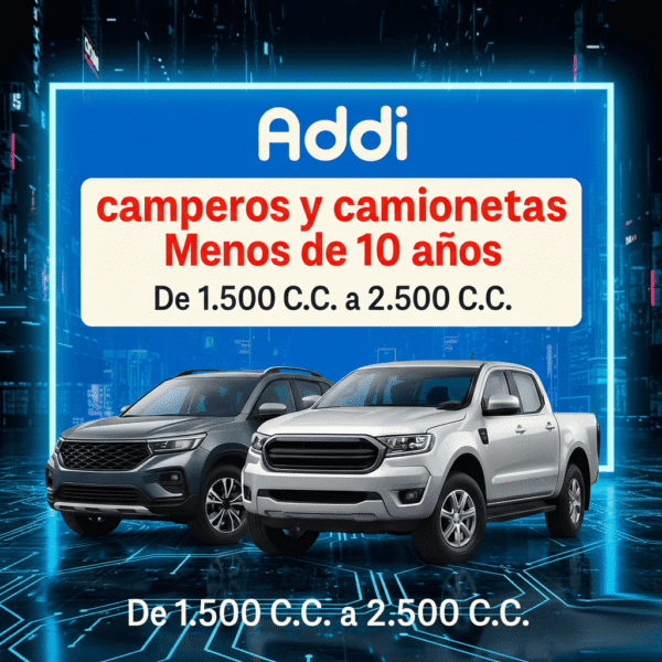 10. Soat Camperos y Camionetas Menos de 10 Años De 1.500 C.C. a 2.500 C.C. Con Addi