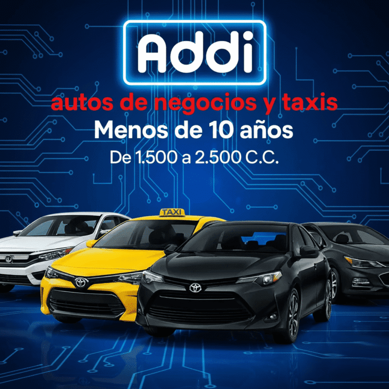 Soat Autos de Negocios y Taxis Menos de 10 Años De 1.500 a 2.500 C.C Con Addi
