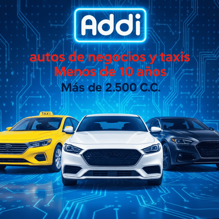 Soat Autos de Negocios y Taxis Menos de 10 Años Más de 2.500 C.C Con Addi