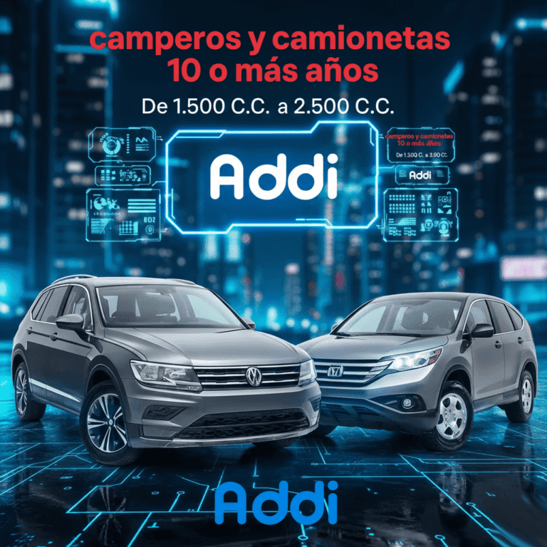Soat Camperos y Camionetas 10 o Más Años De 1.500 C.C. a 2.500 C.C. Con Addi