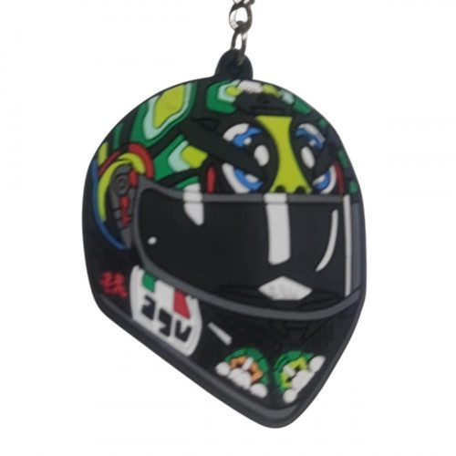 Llavero Silicona Casco Verde Ojos