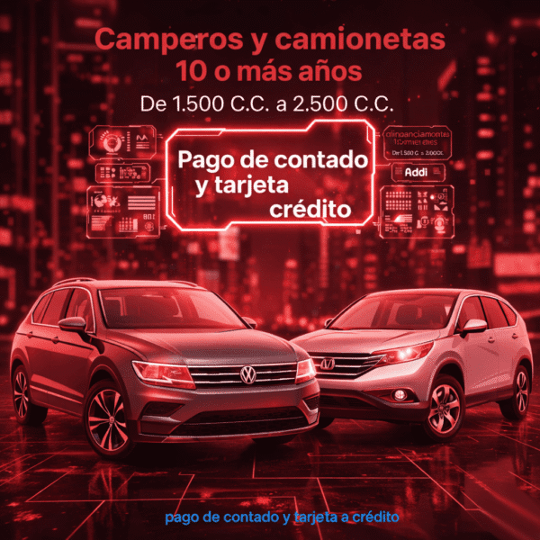 Soat Camperos y Camionetas 10 o Más Años De 1.500 C.C. a 2.500 C.C. De Contado O Tarjeta Credito