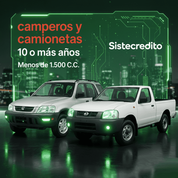 Soat Camperos y Camionetas 10 o Más Años Menos de 1.500 C.C. Con Sistecredito