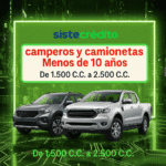 Soat Camperos y Camionetas Menos de 10 Años De 1.500 C.C. a 2.500 C.C. Con Sistecredito