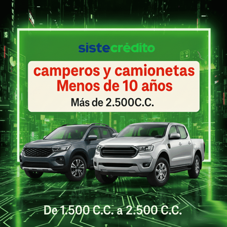 Soat Camperos y Camionetas Menos de 10 Años Más de 2.500 C.C Con Sistecredito