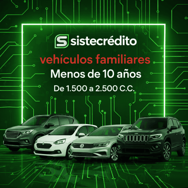 Soat Vehículos Familiares Menos de 10 Años De 1.500 a 2.500 C.C Con Sistecredito