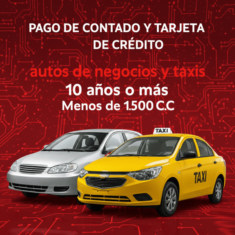 Soat Autos de Negocios y Taxis 10 Años o Más Menos de 1.500 C.C De Contado O Tarjeta Credito