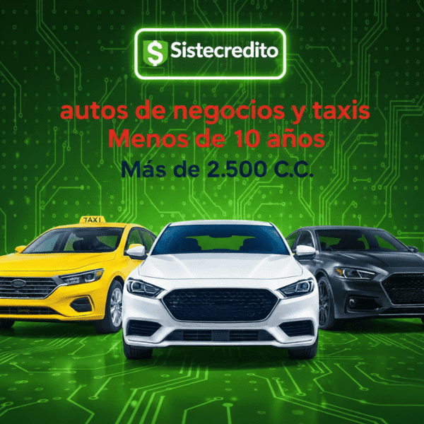 Soat Autos de Negocios y Taxis Menos de 10 Años Más de 2.500 C.C Con Sistecredito