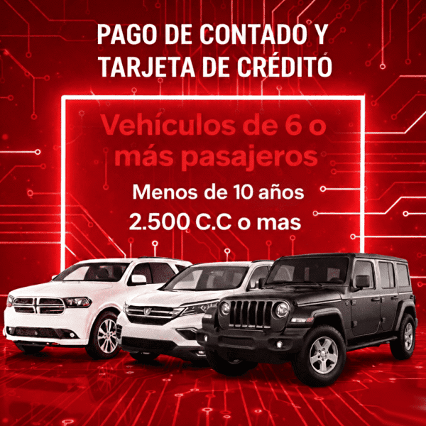 Soat Vehículos 6 o Más Pasajeros Menos de 10 Años 2.500 C.C o Más De Contado O Tarjeta Credito