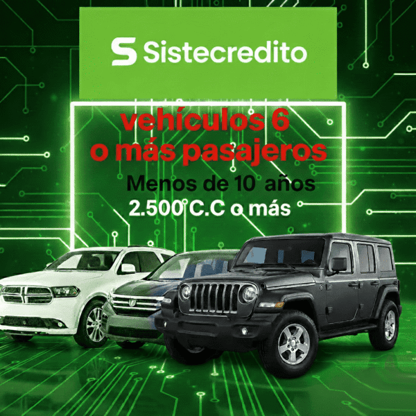 Soat Vehículos 6 o Más Pasajeros Menos de 10 Años 2.500 C.C o Más Con Sistecredito